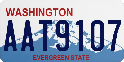 WA license plate AAT9107
