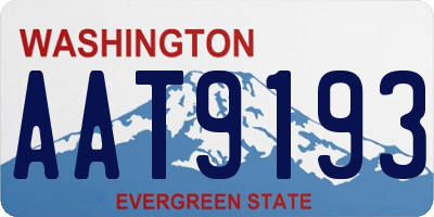 WA license plate AAT9193