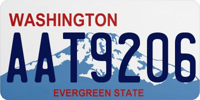 WA license plate AAT9206