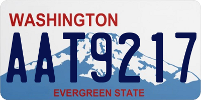 WA license plate AAT9217