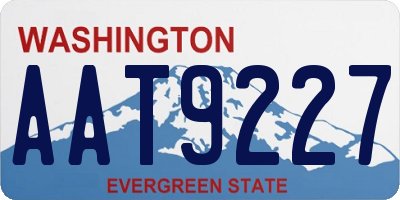 WA license plate AAT9227