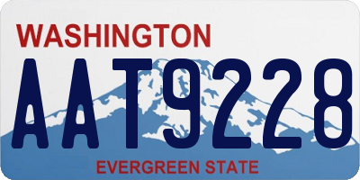 WA license plate AAT9228