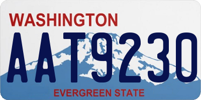 WA license plate AAT9230