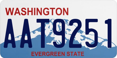 WA license plate AAT9251