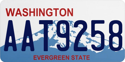 WA license plate AAT9258