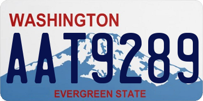 WA license plate AAT9289