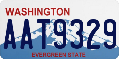 WA license plate AAT9329