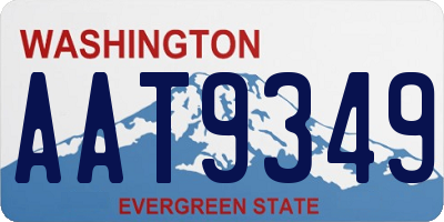 WA license plate AAT9349