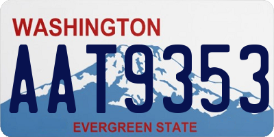 WA license plate AAT9353