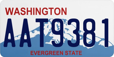 WA license plate AAT9381