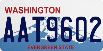 WA license plate AAT9602