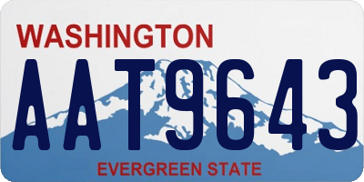 WA license plate AAT9643