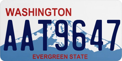 WA license plate AAT9647