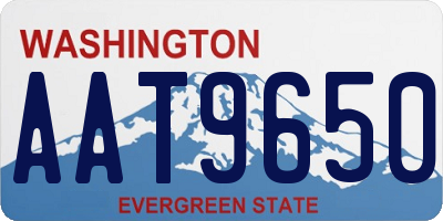 WA license plate AAT9650
