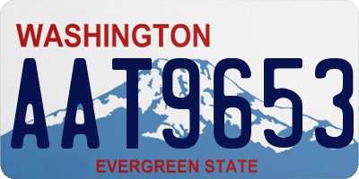 WA license plate AAT9653