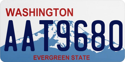 WA license plate AAT9680