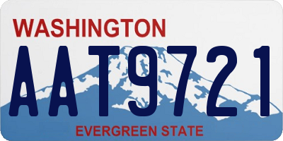 WA license plate AAT9721