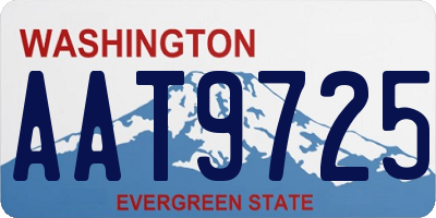 WA license plate AAT9725