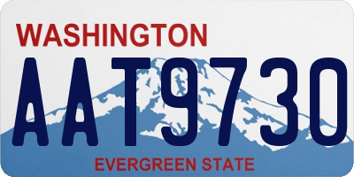 WA license plate AAT9730