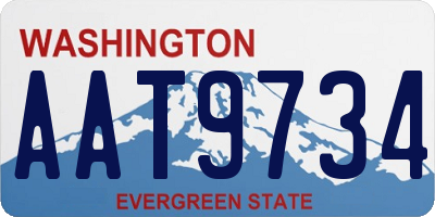 WA license plate AAT9734