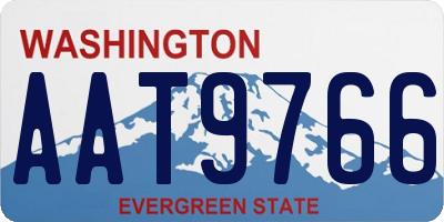 WA license plate AAT9766