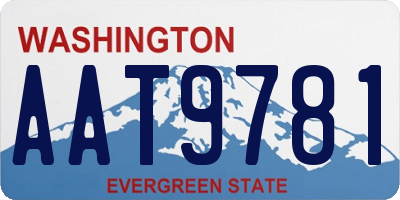 WA license plate AAT9781