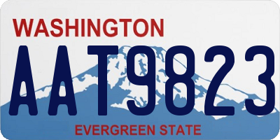 WA license plate AAT9823