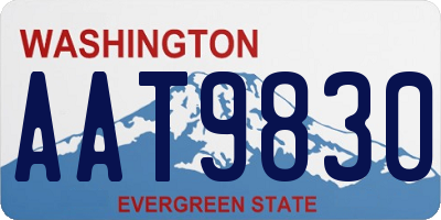 WA license plate AAT9830