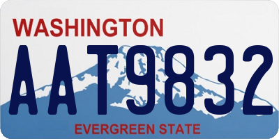WA license plate AAT9832