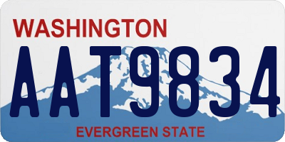 WA license plate AAT9834