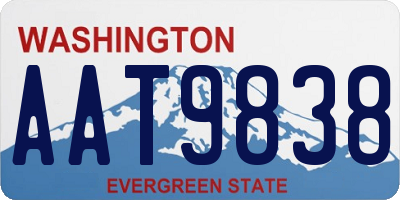 WA license plate AAT9838