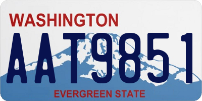 WA license plate AAT9851