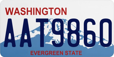 WA license plate AAT9860
