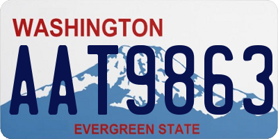 WA license plate AAT9863