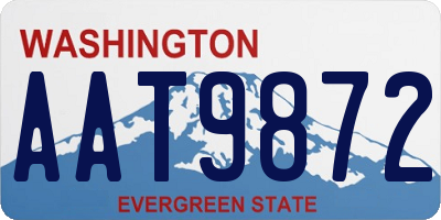 WA license plate AAT9872