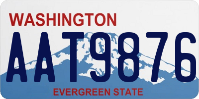 WA license plate AAT9876