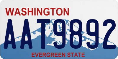 WA license plate AAT9892