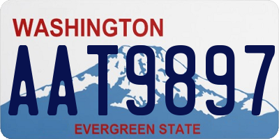 WA license plate AAT9897