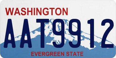 WA license plate AAT9912