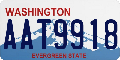 WA license plate AAT9918