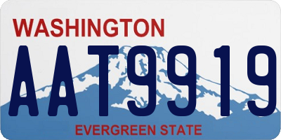 WA license plate AAT9919