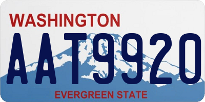WA license plate AAT9920