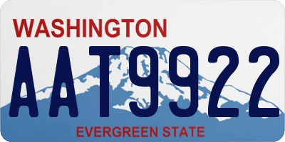 WA license plate AAT9922
