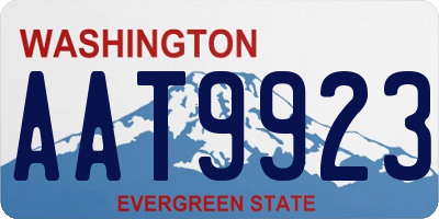 WA license plate AAT9923
