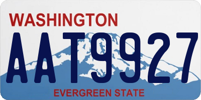 WA license plate AAT9927