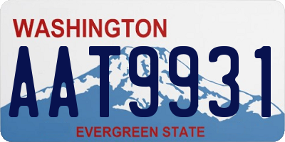 WA license plate AAT9931