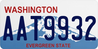 WA license plate AAT9932
