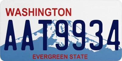 WA license plate AAT9934