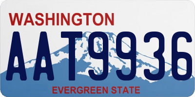WA license plate AAT9936