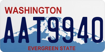 WA license plate AAT9940